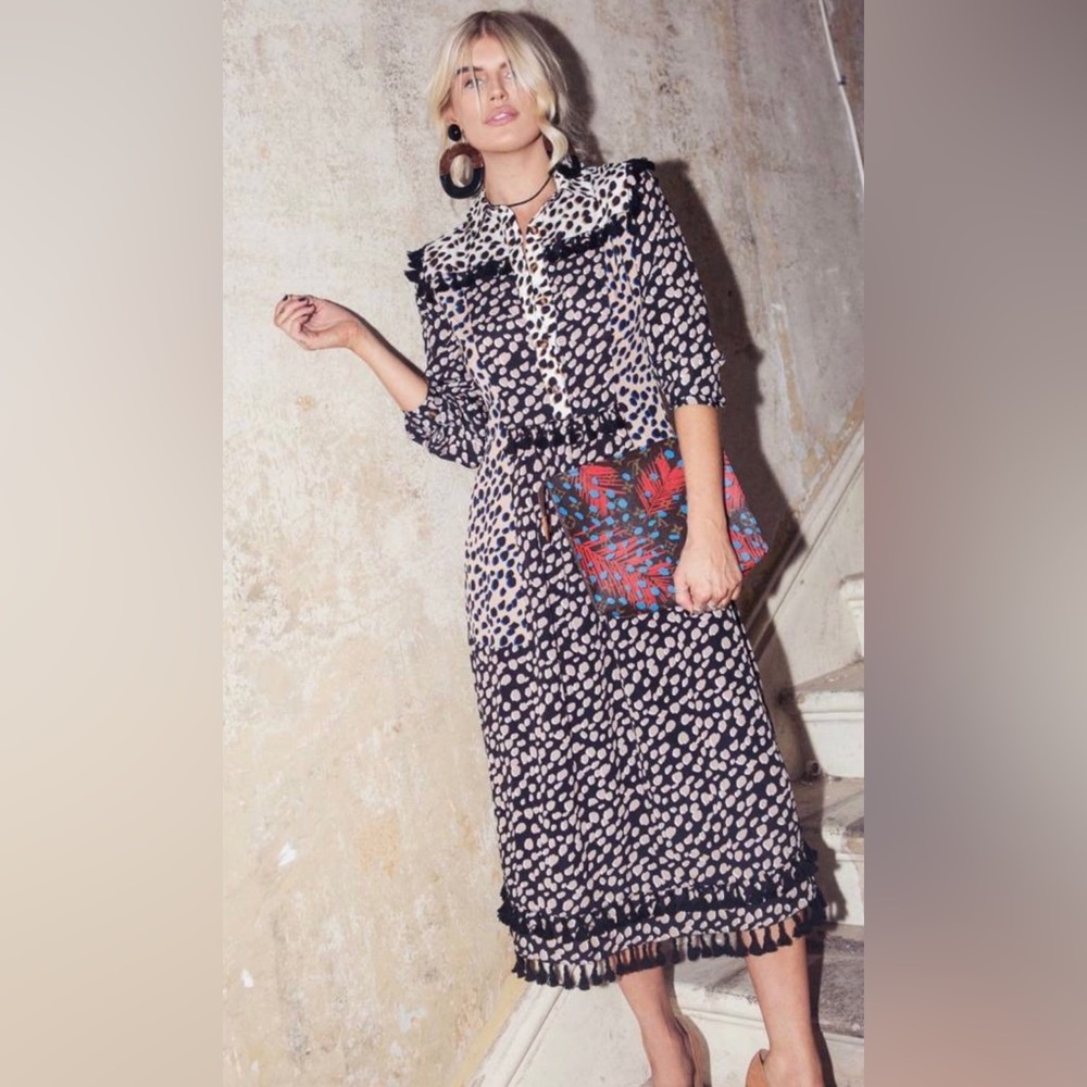 Never Fully Dressed Women's Edna Animal Print Brown and Black Dress